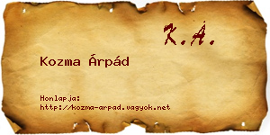 Kozma Árpád névjegykártya