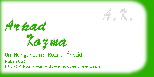 arpad kozma business card
